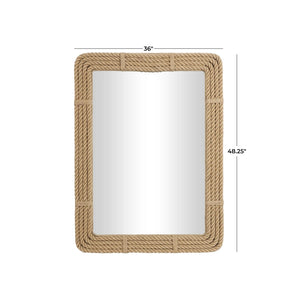 Espejo de pared tejido a mano con cuerda de yute