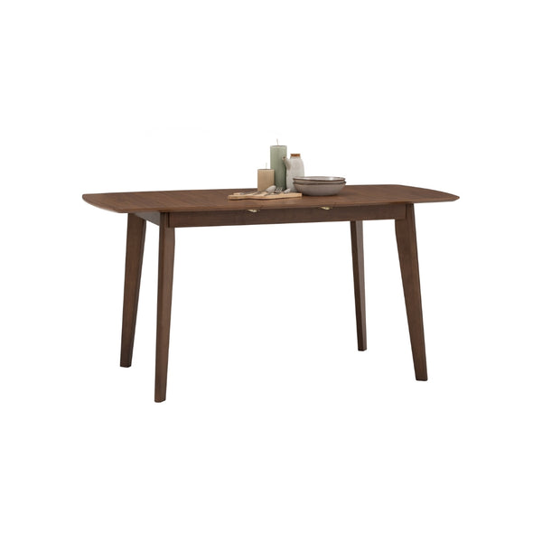 Mesa de comedor extensible Arthur en roble malayo y nogal