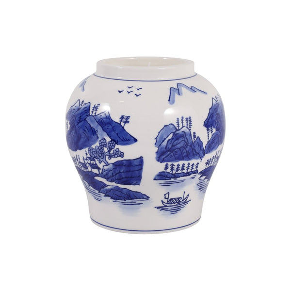 Vela aromática Neroli & Basil en recipiente chinoiserie azul y blanco – 39 oz