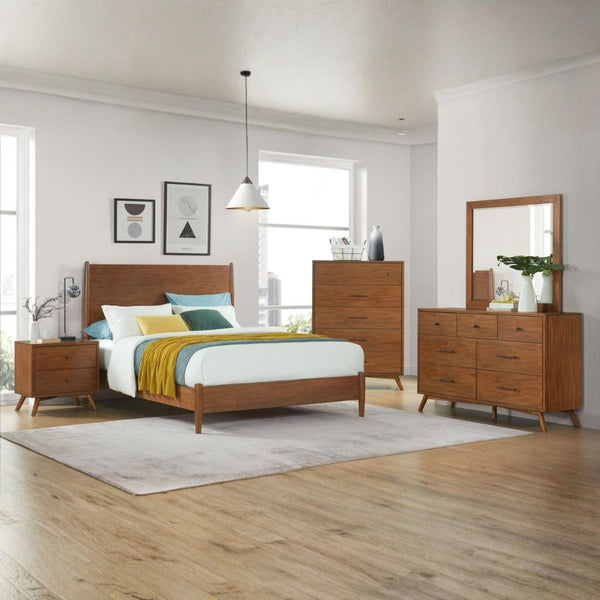Cama Queen Mid-Century Modern – Cinnamon