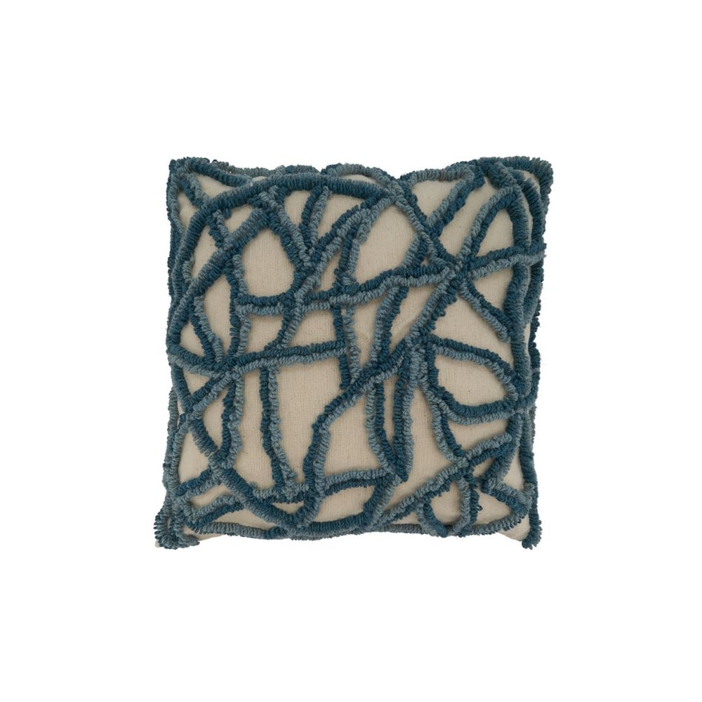 Cojin Cuadrado Bordado Blue