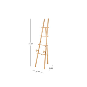 Caballete decorativo de piso ajustable en madera natural de 3 niveles