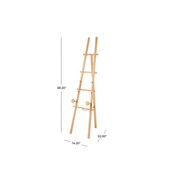 Caballete decorativo de piso ajustable en madera natural de 3 niveles
