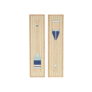 Remos decorativos náuticos en madera y papel tejido (Set de 2)