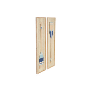 Remos decorativos náuticos en madera y papel tejido (Set de 2)
