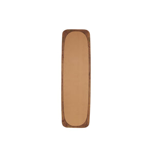 Espejo decorativo de pared ondulado en madera color marrón oscuro