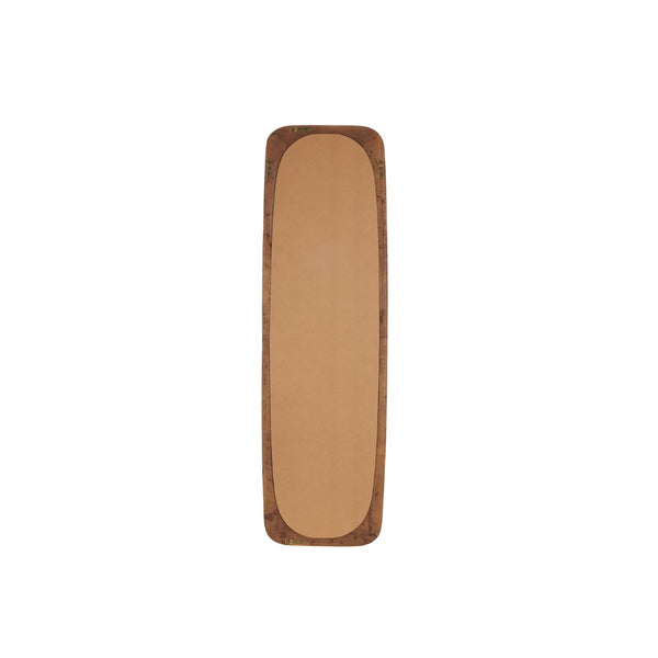 Espejo decorativo de pared ondulado en madera color marrón oscuro