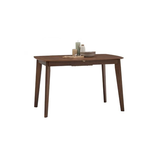 Mesa de comedor extensible Arthur en roble malayo y nogal