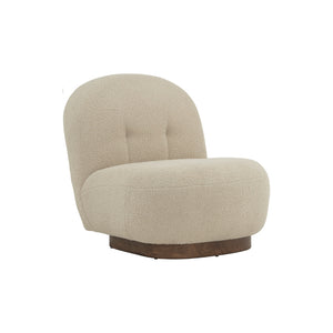 Butaca Helia tapizada en tela Teddy Brown Beige