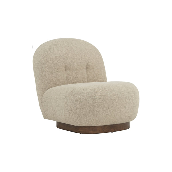 Butaca Helia tapizada en tela Teddy Brown Beige
