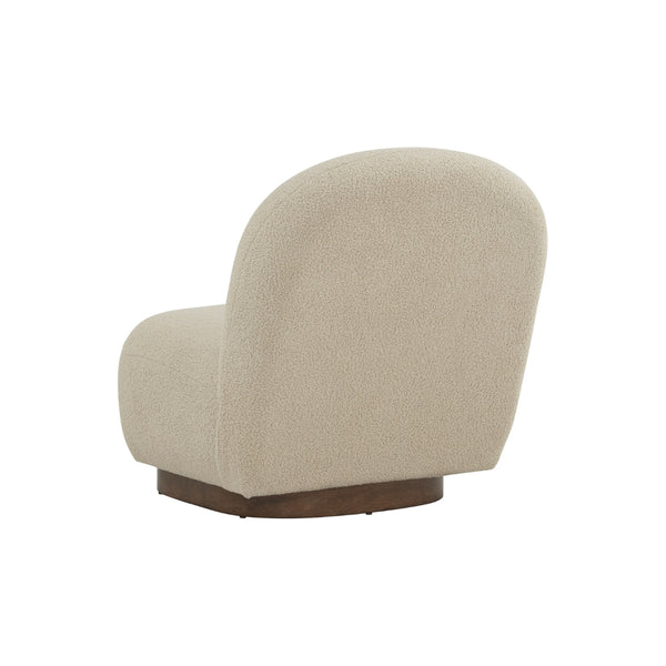 Butaca Helia tapizada en tela Teddy Brown Beige