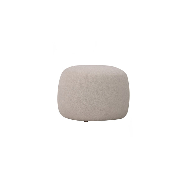 Pouf Lux redondo tapizado en tela Beige