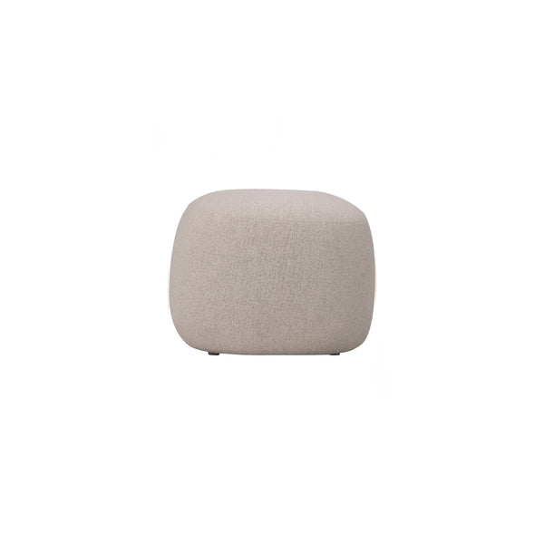 Pouf Lux redondo tapizado en tela Beige