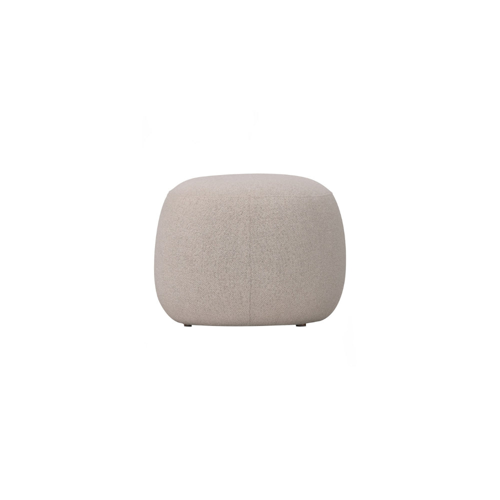 Pouf Lux redondo tapizado en tela Beige