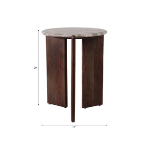 Mesa auxiliar Somerset de mármol negro y madera 20"