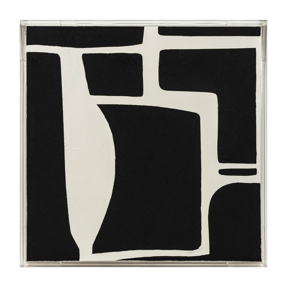 Cuadro de pared Merton pintada a mano con marco acrílico (40″ × 40″)