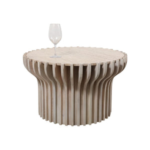 Mesa de centro Grenoble de madera y travertino