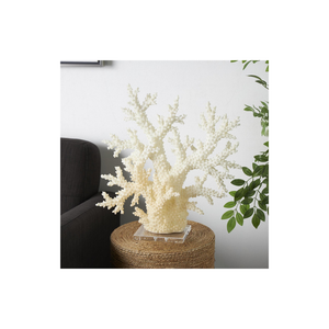 Escultura Decorativa de Coral en Tono Crema