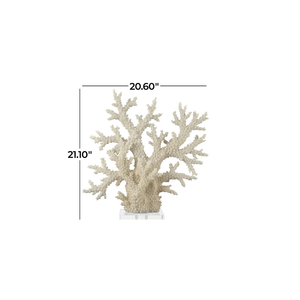 Escultura Decorativa de Coral en Tono Crema