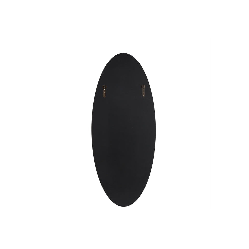 Espejo decorativo de pared ovalado en vidrio beige