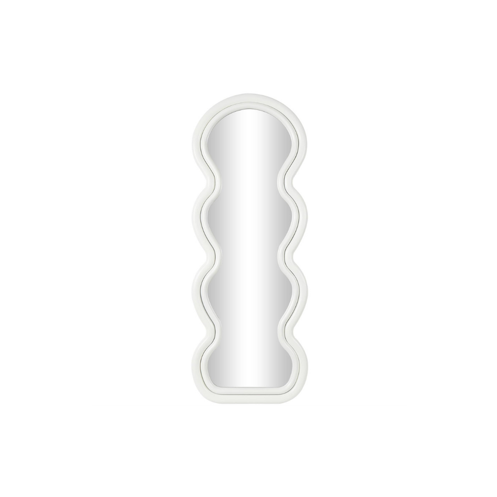 Espejo de Pared Ondulado Blanco con Marco en Capas