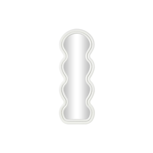 Espejo de Pared Ondulado Blanco con Marco en Capas