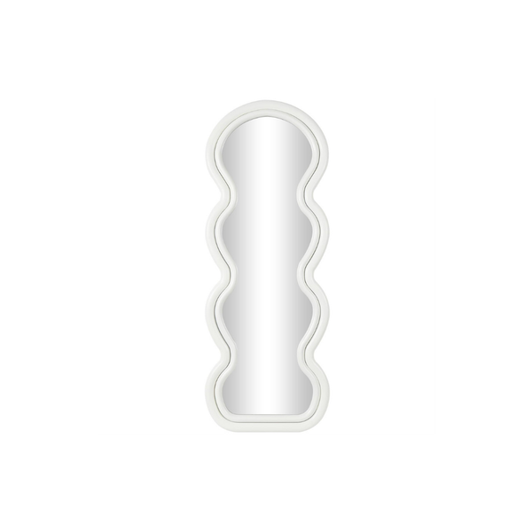 Espejo de Pared Ondulado Blanco con Marco en Capas