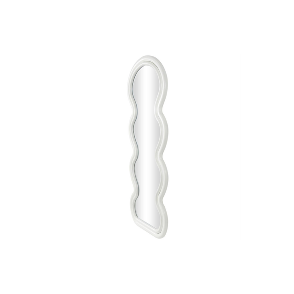 Espejo de Pared Ondulado Blanco con Marco en Capas