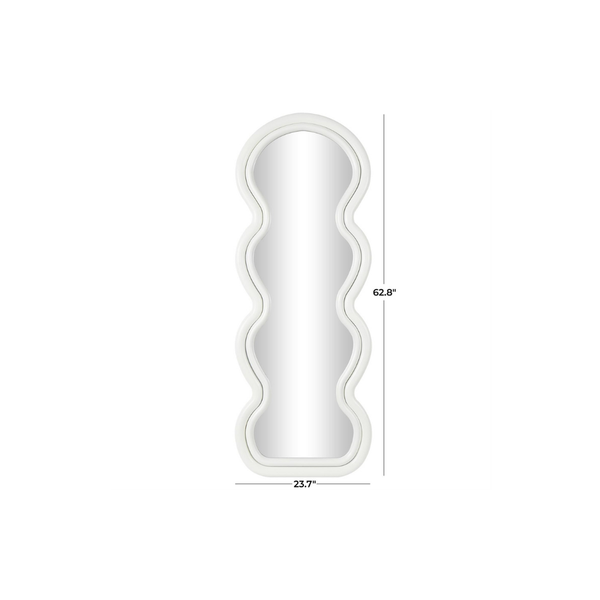 Espejo de Pared Ondulado Blanco con Marco en Capas