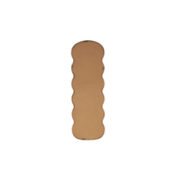 Espejo decorativo de pared ondulado en madera marrón oscuro