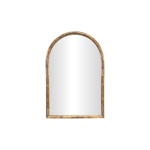 Espejo decorativo de pared arqueado en acabado dorado envejecido