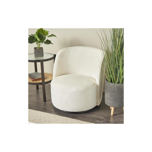Sillón Giratorio Bouclé Blanco