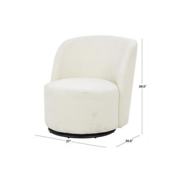 Sillón Giratorio Bouclé Blanco