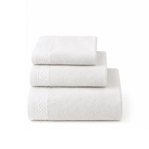 Toalla Blanca con Cenefa Decorativa para Baño