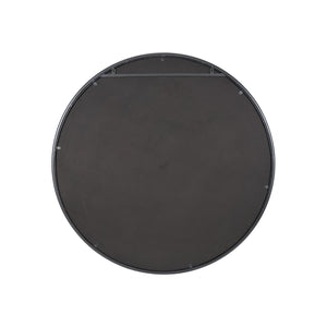 Espejo decorativo redondo negro con aro interior dorado