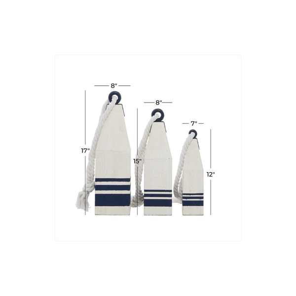 Set de 3 Boyas Decorativas de Madera