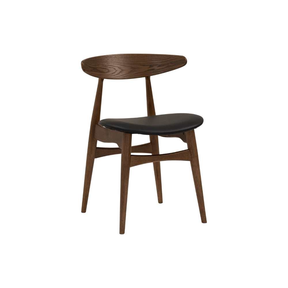 Silla de comedor Tricia en roble malayo y asiento espresso