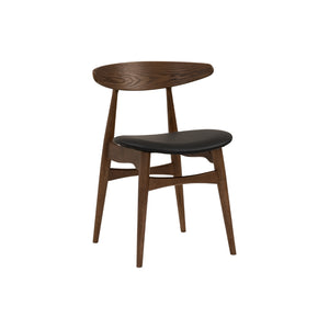 Silla de comedor Tricia en roble malayo y asiento espresso
