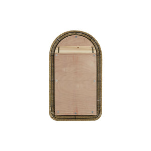 Espejo decorativo de pared en ratán con arco superior