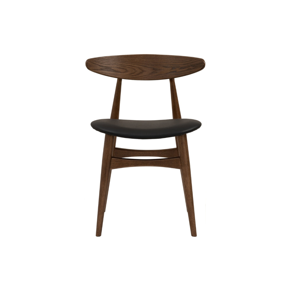 Silla de comedor Tricia en roble malayo y asiento espresso