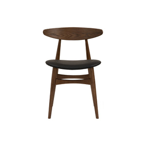 Silla de comedor Tricia en roble malayo y asiento espresso