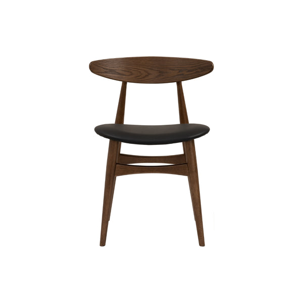 Silla de comedor Tricia en roble malayo y asiento espresso