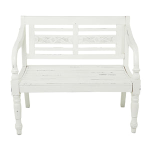 Banco de madera blanca