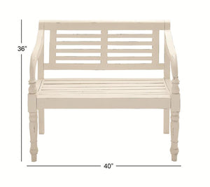 Banco de madera blanca