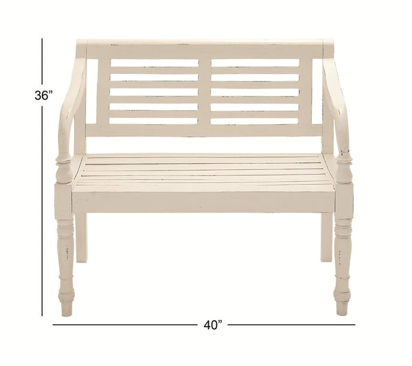 Banco de madera blanca