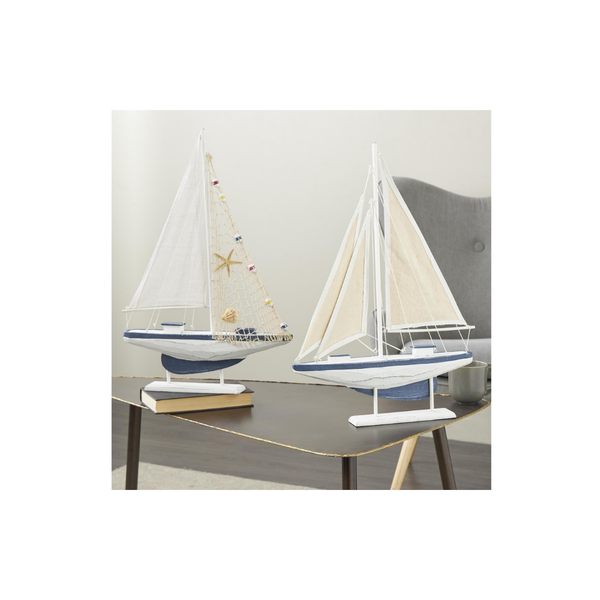 Veleros Decorativos Artesanales de Madera – 2 Diseños Surtidos