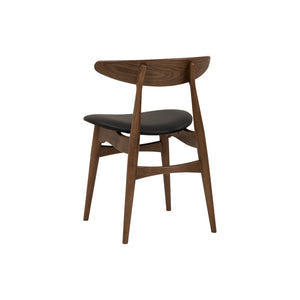 Silla de comedor Tricia en roble malayo y asiento espresso