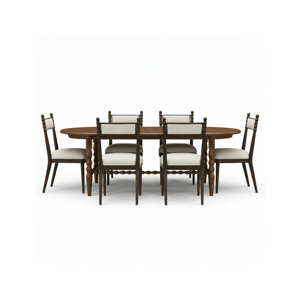 Juego de Comedor Rectangular con 6 sillas tapizadas Ligna