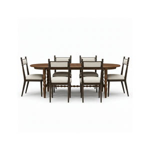Juego de Comedor Rectangular con 6 sillas tapizadas Ligna