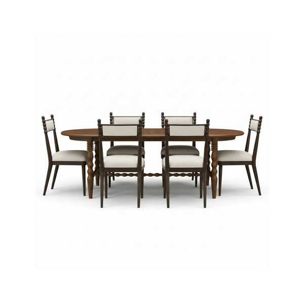 Juego de Comedor Rectangular con 6 sillas tapizadas Ligna
